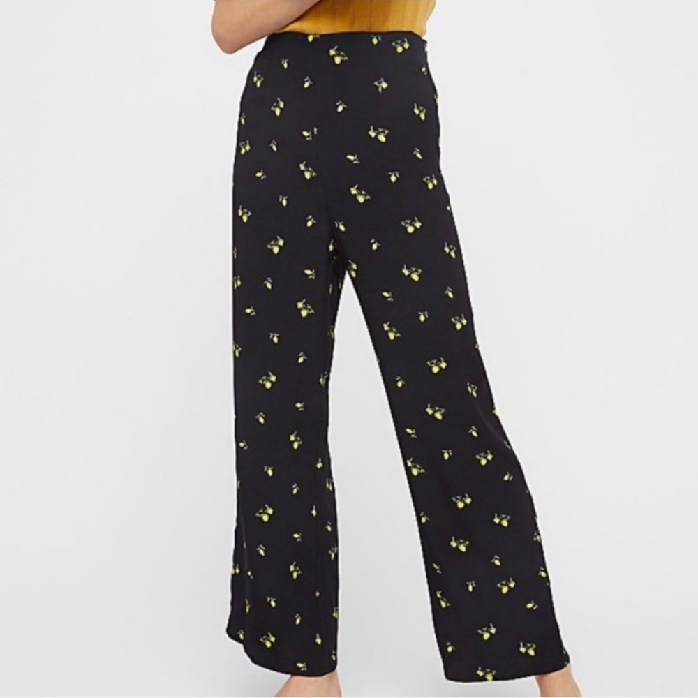 Free People Margot Lemon Printed High Rise Pants